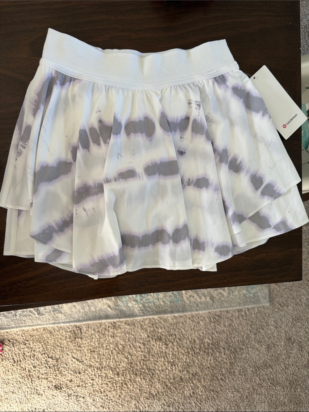 lululemon athletica White & Lavender Tie-Dye Layered Skirt